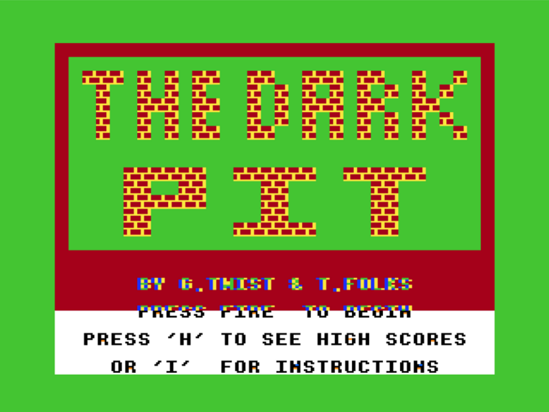 The Dark Pit (TRS-80 CoCo) screenshot: Title Screen