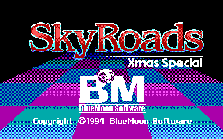 SkyRoads: Xmas Special (DOS) screenshot: Title Screen (EGA)