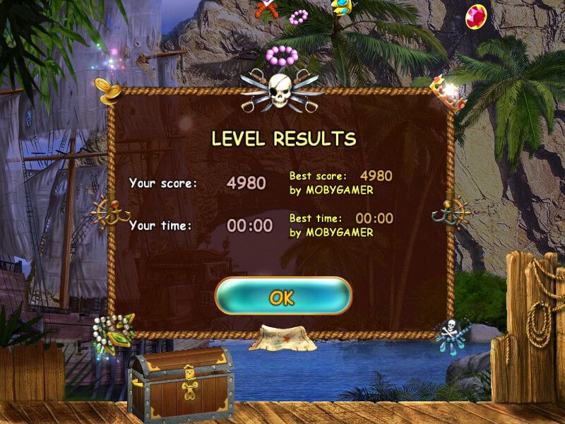 Treasure Island 2 (Windows) screenshot: Level results