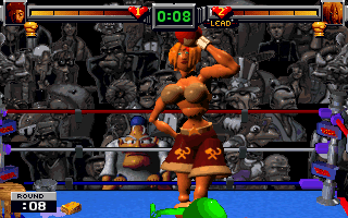 Total Knockout: Championship Female Boxing! (DOS) screenshot: The opponent won this round.