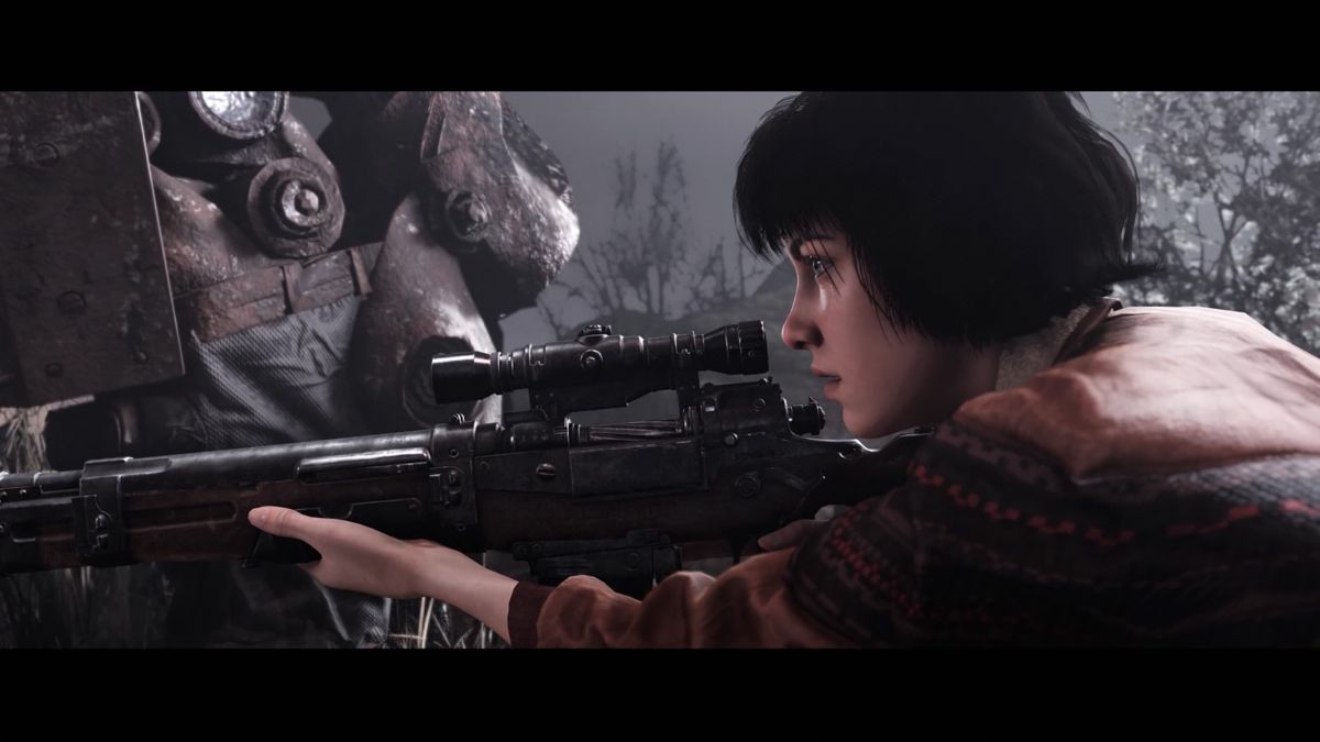 Wolfenstein: Youngblood (PlayStation 4) screenshot: Jess hunting deer in the opening cutscene