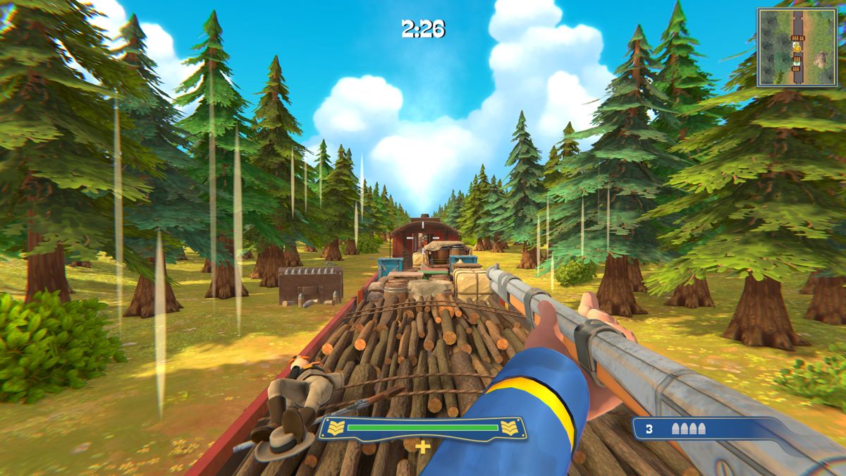 The Bluecoats: North & South (Windows) screenshot: Trying to reach the train engine before the time runs out