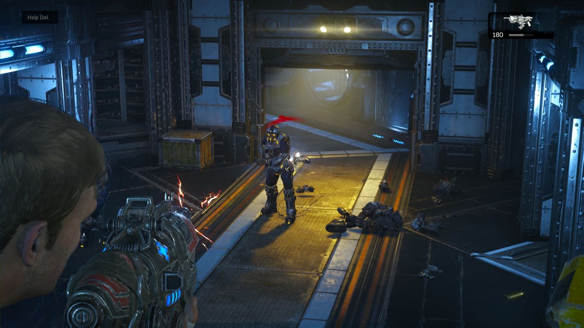 Gears of War 4 (Xbox One) screenshot: The bots are trying to defend the fabricator