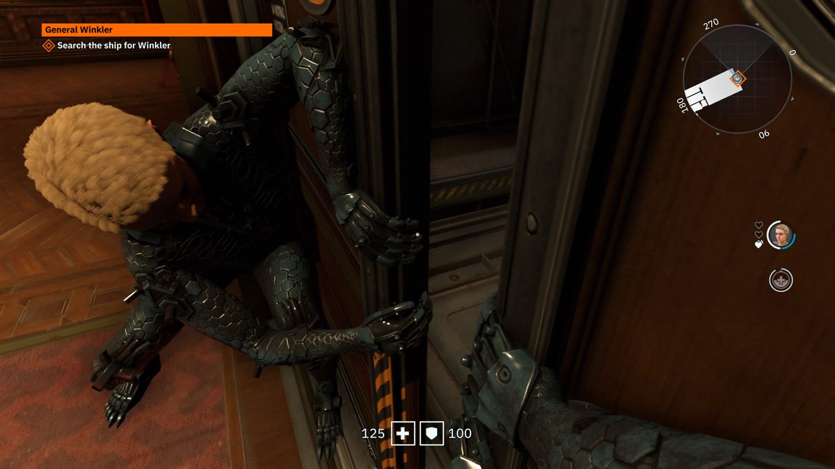 Wolfenstein: Youngblood (PlayStation 4) screenshot: Various doors and crates are designed to be opened via teamwork