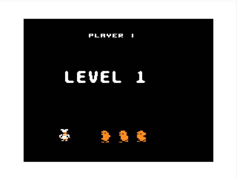 Lunchtime (TRS-80 CoCo) screenshot: Level Introduction