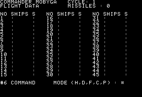 Stellar Power (Apple II) screenshot: Flight Data