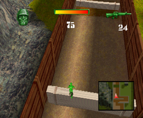 Army Men: Sarge's Heroes (PlayStation) screenshot: Obstacle course training.