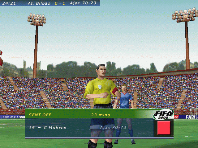 FIFA 2000: Major League Soccer (Windows) screenshot: The Red Card