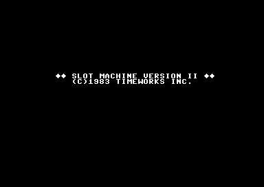 Programming Kit 2: Slot Machine (Commodore 64) screenshot: Title Screen