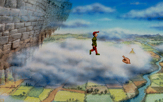 Curse of Enchantia (DOS) screenshot: Brad on cloud No. 9.