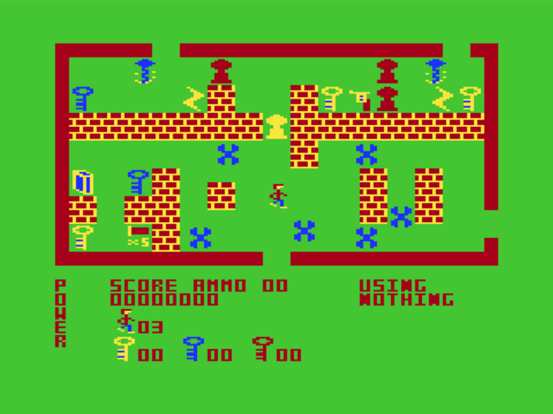 The Dark Pit (TRS-80 CoCo) screenshot: Starting Area