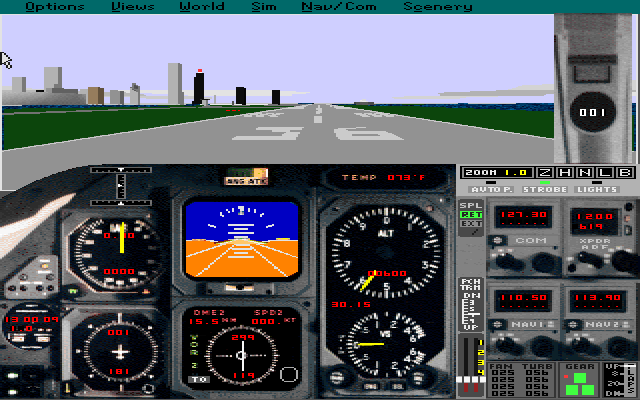 Apollo Collection 3: Great Airlines (DOS) screenshot: This is the standard Learjet control panel