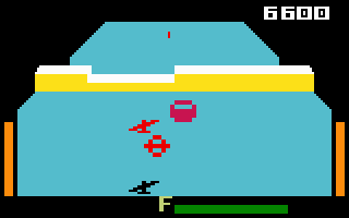 Zaxxon (Intellivision) screenshot: Be sure to fly over the walls