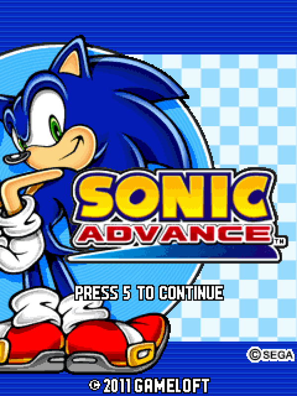 Sonic Advance (J2ME) screenshot: Title screen