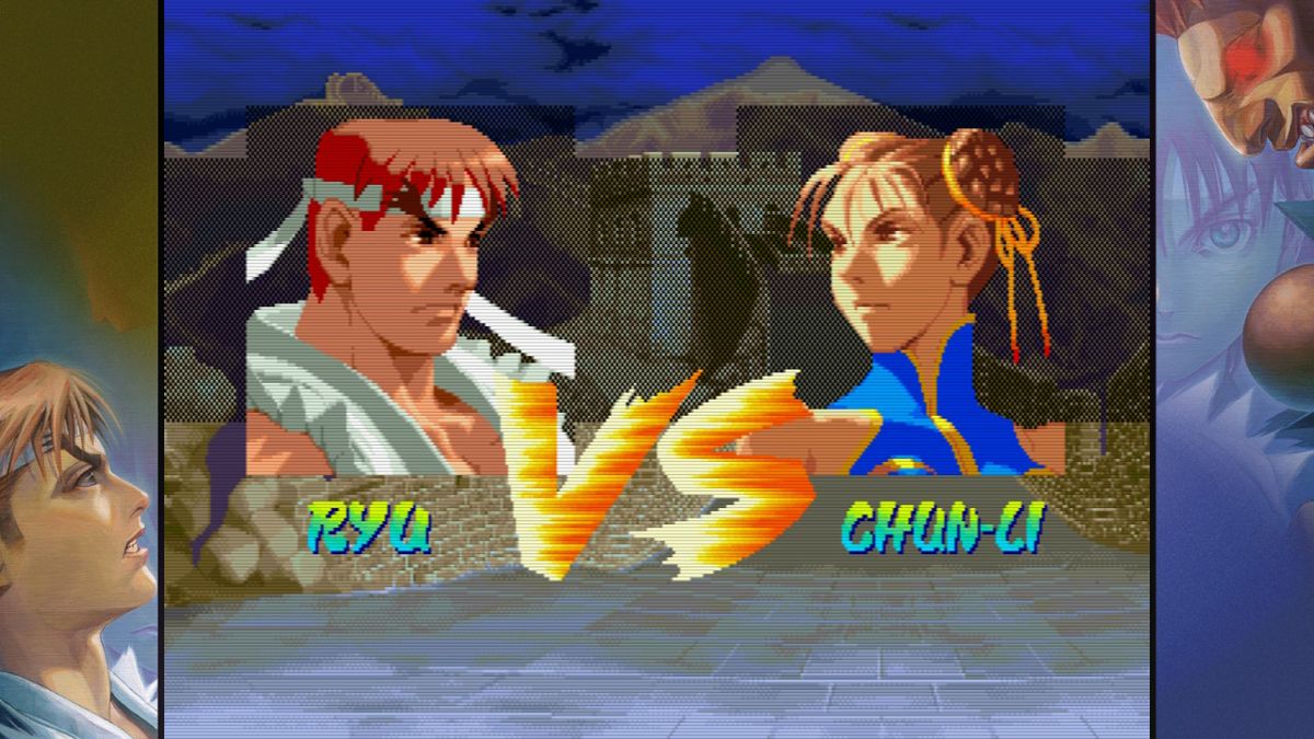Street Fighter: 30th Anniversary Collection (Nintendo Switch) screenshot: Street Fighter Alpha - Ryu vs Chun Li