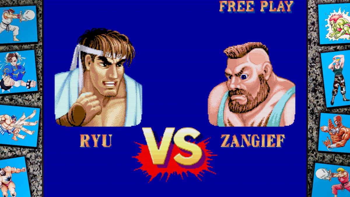 Street Fighter: 30th Anniversary Collection (Nintendo Switch) screenshot: SFII Hyper Fighting - Ryu vs Zangief