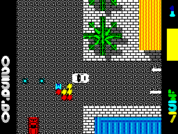Miami Chase (ZX Spectrum) screenshot: Successfully destroyed a red car