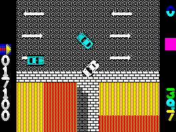 Miami Chase (ZX Spectrum) screenshot: Blocking the way for an ambush