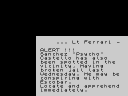 Miami Chase (ZX Spectrum) screenshot: Description of the 4th mission