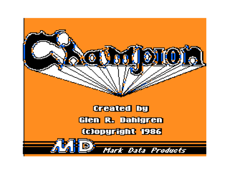 Champion (TRS-80 CoCo) screenshot: Title Screen