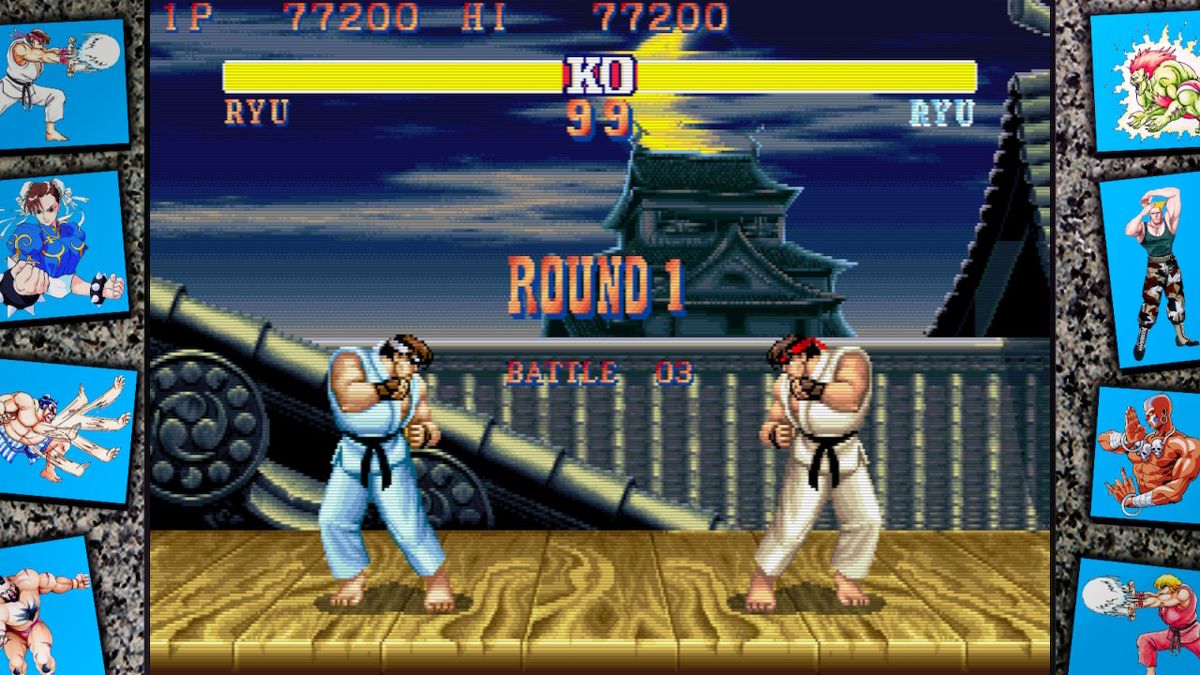 Street Fighter: 30th Anniversary Collection (Nintendo Switch) screenshot: SFII Hyper Fighting - Ryu stage