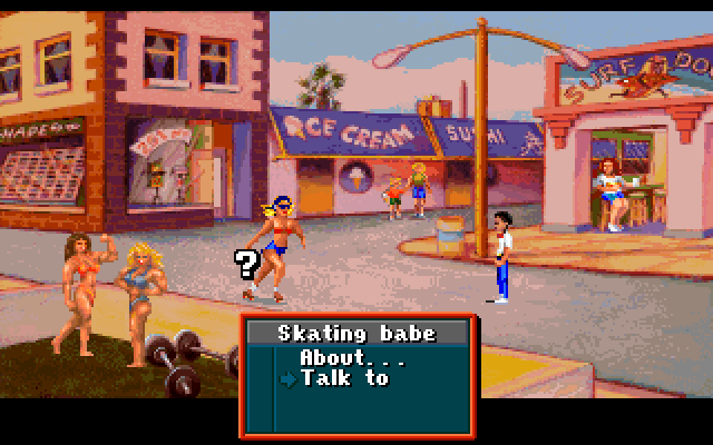Les Manley in: Lost in L.A. (Windows) screenshot: Talking to babes on the street