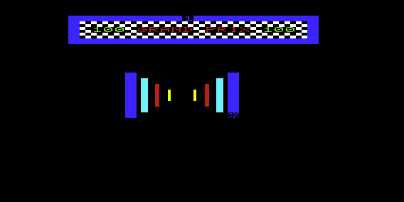 Compusport Grand Prix (VIC-20) screenshot: I Hit a Wall
