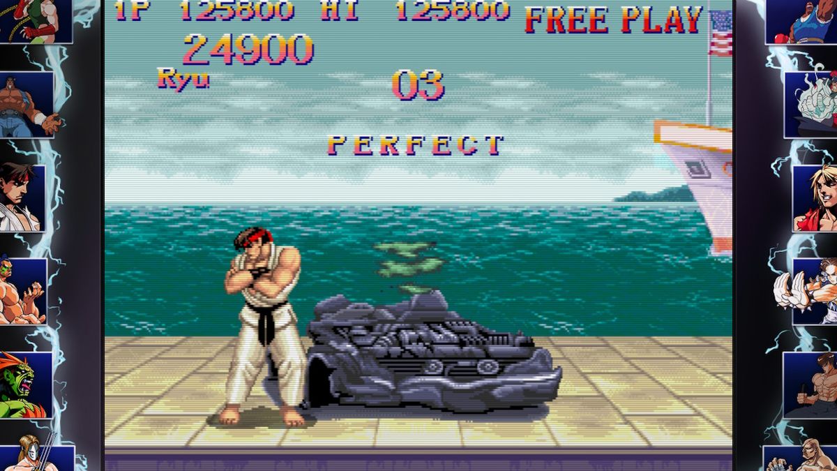 Street Fighter: 30th Anniversary Collection (Nintendo Switch) screenshot: Super SFII The New Challengers - Bonus stage