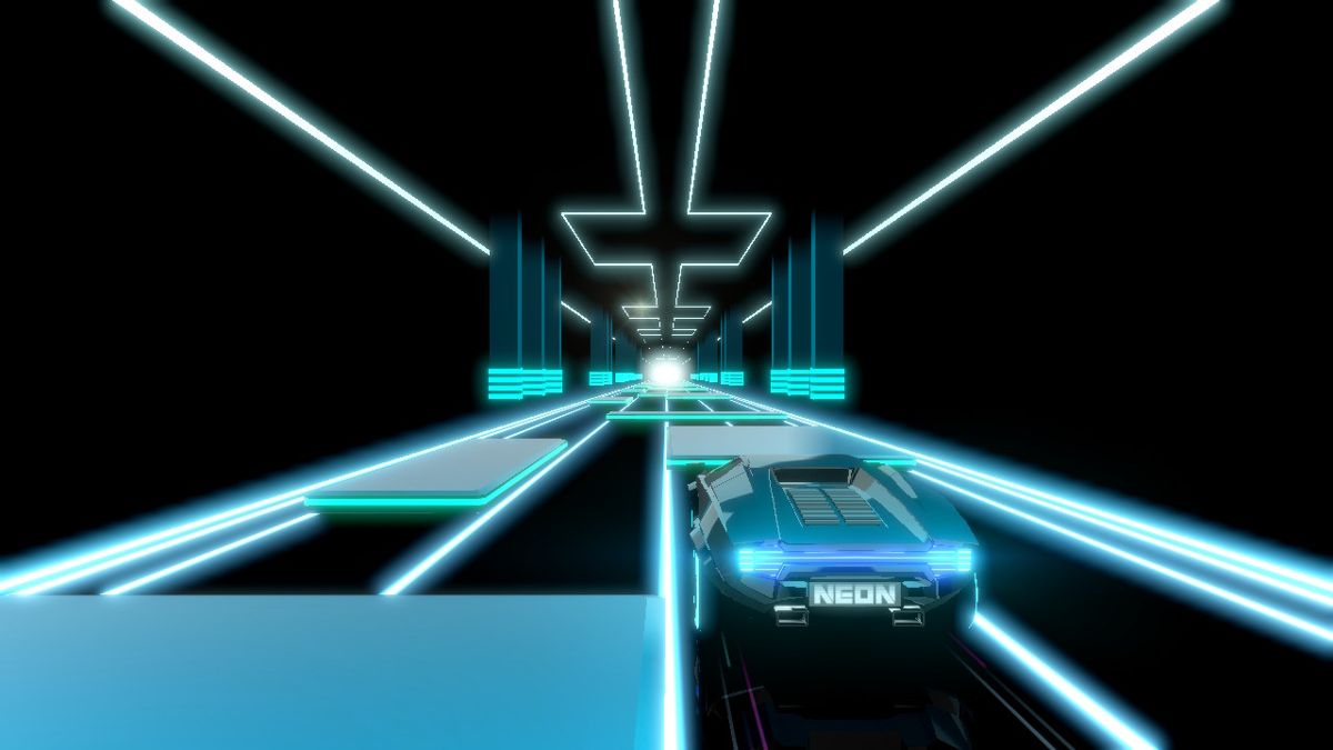 Neon Drive (Nintendo Switch) screenshot: Level 5 stage