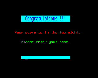Hopper (BBC Micro) screenshot: Entering your name for the High scores