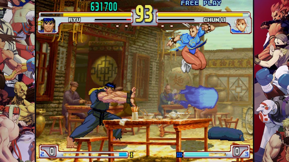 Street Fighter: 30th Anniversary Collection (Nintendo Switch) screenshot: SFIII 3rd Strike - Ryu vs Chun Li