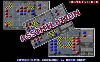 Assimilation (DOS) screenshot: Shareware nag screen, displayed when exiting the game