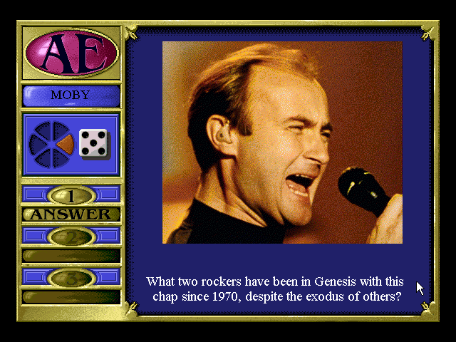Trivial Pursuit Interactive Multimedia Game (Windows 16-bit) screenshot: Questions can be pictures, video or audio.