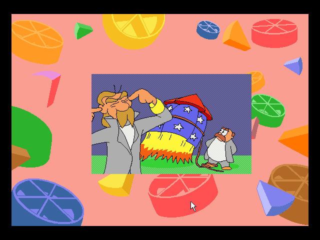 Trivial Pursuit Interactive Multimedia Game (Windows 16-bit) screenshot: An animation is played when a player wins the game.