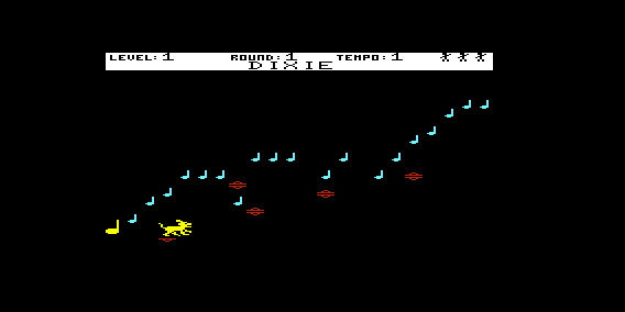 Fun With Music (VIC-20) screenshot: Chased by a Dog
