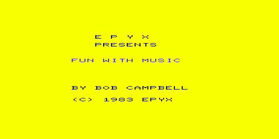 Fun With Music (VIC-20) screenshot: Title Screen