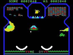 Flipper Slipper (ColecoVision) screenshot: The game is similar to breakout and pinball mixed together.