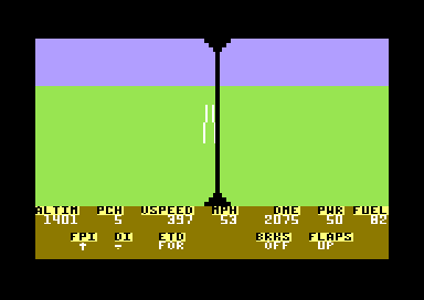 Final Flight! (Commodore 64) screenshot: Descending