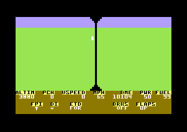Final Flight! (Commodore 64) screenshot: Approaching the Runway