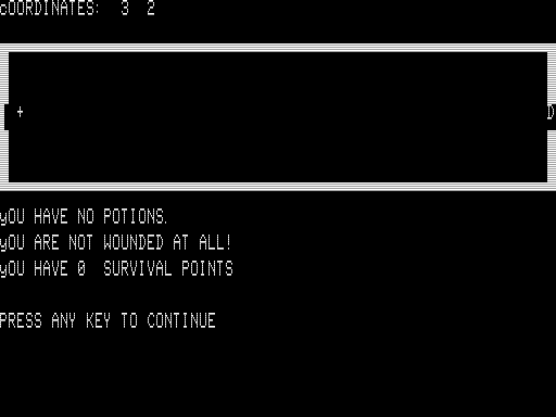 Gauntlet of Death (TRS-80) screenshot: Moving Through the Gauntlet