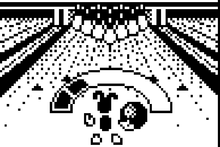 Rayman Bowling (J2ME) screenshot: Strength meter (black and white version)