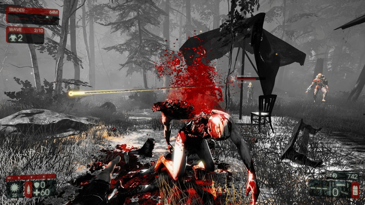 Killing Floor 2 (Windows) screenshot: An advance dismemberment system allows melee attacks and projectiles to create gruesome visual effects.