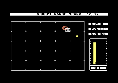 Star Battle (Commodore 64) screenshot: Short Range Scan