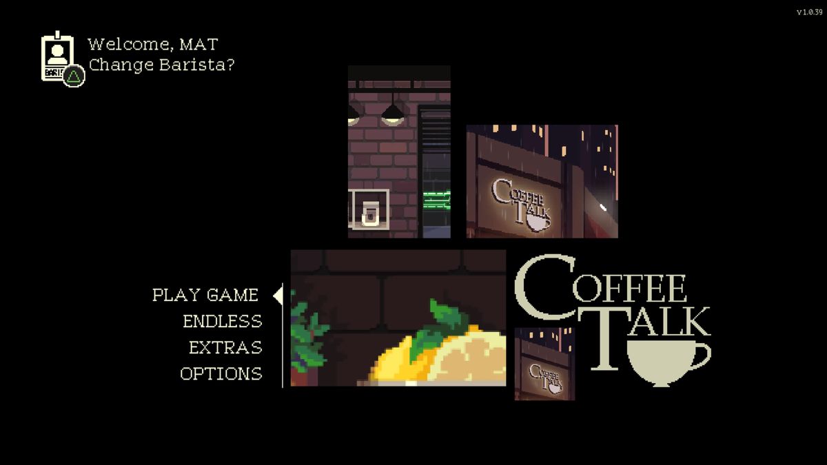 Coffee Talk (PlayStation 4) screenshot: Main menu