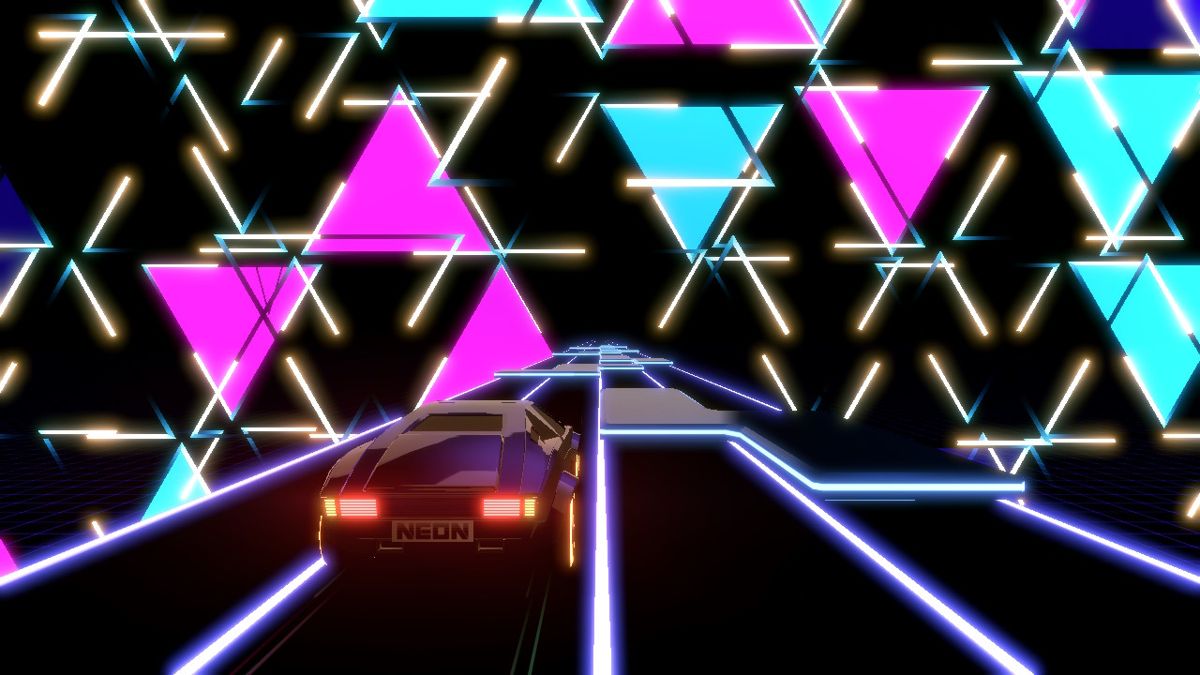 Neon Drive (Nintendo Switch) screenshot: Level 8 stage