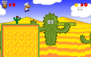 Super Roco Bros. (DOS) screenshot: In-game - level 1.