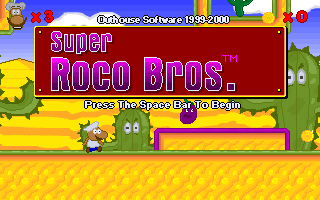 Super Roco Bros. (DOS) screenshot: Title screen.
