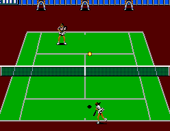 Wimbledon II (SEGA Master System) screenshot: First hit in the game