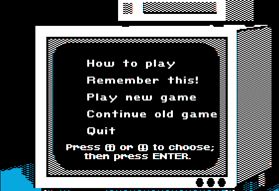 The Hazards of Voltageville (Apple II) screenshot: Main Menu