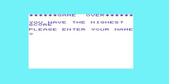 Grub & Defend (VIC-20) screenshot: Game Over